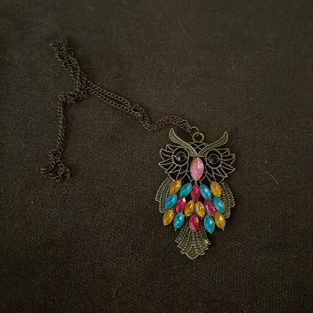 Jeweled Owl Necklace